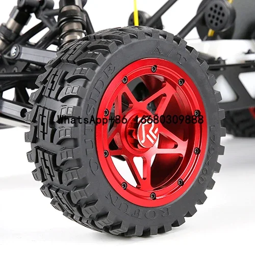 

190*70mm RED CNC Metal Wheel Hub with Tires 2pcs for 1/5 Scale LT Truck 5IVE-T RC Car 871601