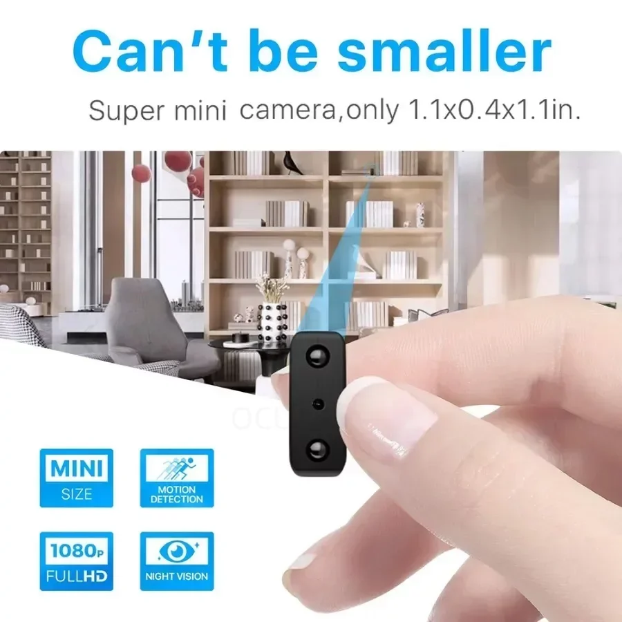 La più piccola Mini telecamera WIFI 1080P HD per la casa IP videocamera di monitoraggio remoto IR Night Vision Body Cam invisibile Espia Cam