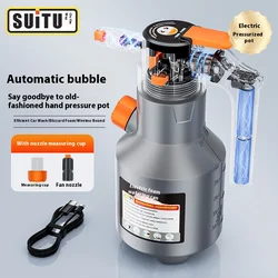 Electric Car Wash Foam Spray Bottle Household Car Wash Liquid Foam Magic Tool High Pressure Pa Pot Tool Full Set Pressurization