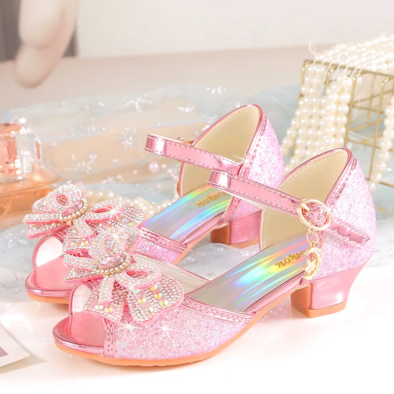 2026 Mädchen-Prinzessinnen-Sandalen Kinderschuhe Frozen Elsa Kinderschuhe Mädchen Mode Baby Rosa Blau Hochhackige Schuhe Größe – Detail 5