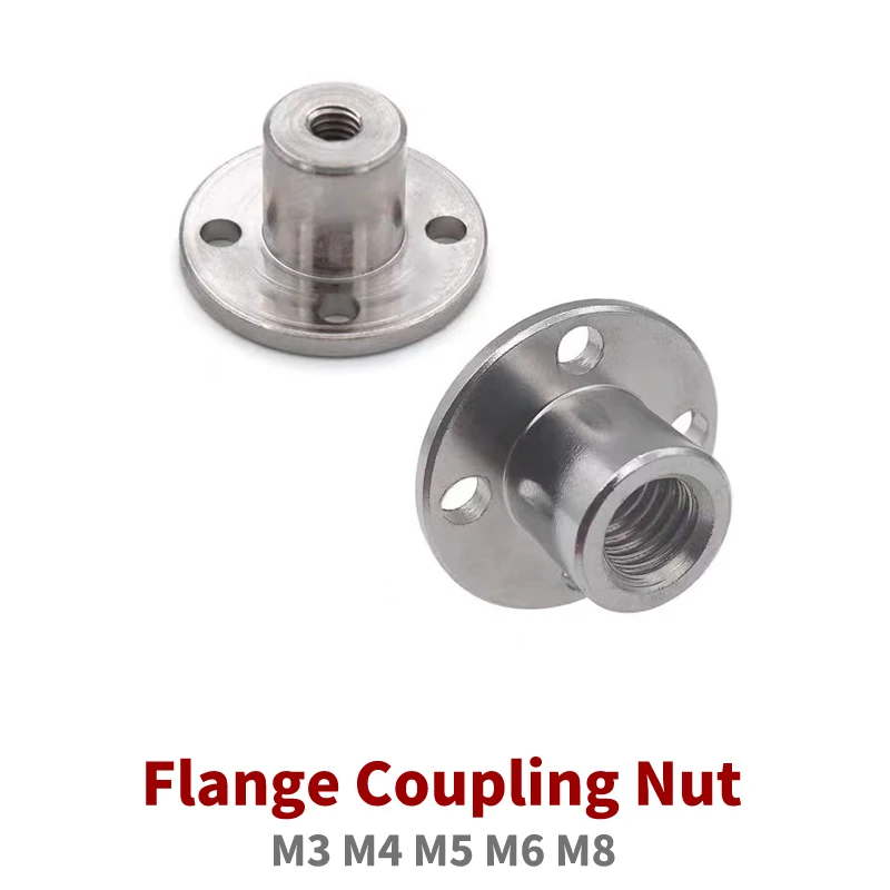 1PC Flange Coupling Nut M3 M4 M5 M6 M8 inner diameter 3mm 4mm 5mm 6mm 8mm Suitable for Motor Thread Shaft General Accessories