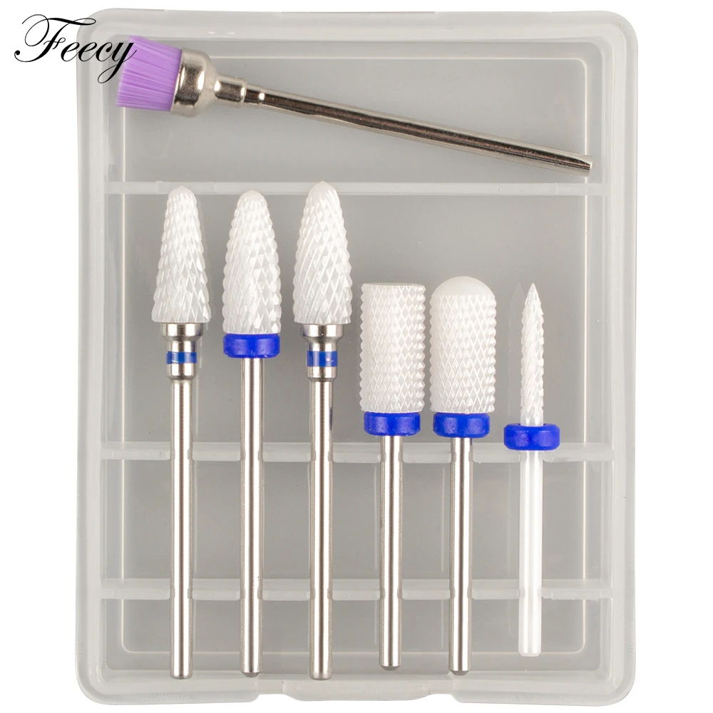 6/7pcs Milling Cutter For Manicure Set Ceramic Carbide Nail Drill Bits Brush Mill Manicure Accessories for Removing Gel Varnish