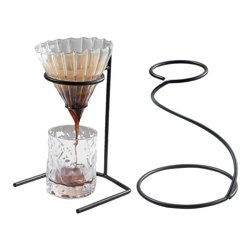 Pour Over Coffee Rack Pour Over Coffee Dripper Metal Drip Filter Cup Rack Stand Minimalist Filter Holder Dripping Water Hand