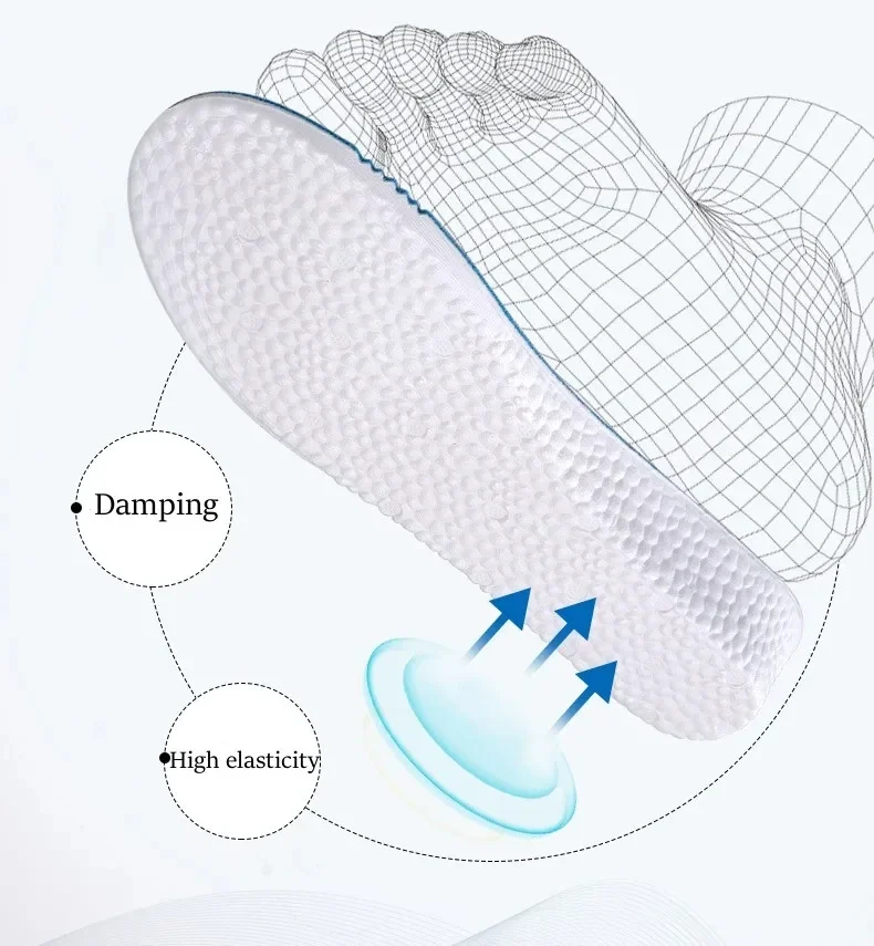 1 Paar stoßdämpfende Sohle, elastische Einlegesohlen für Sportschuhe, Herren und Damen, höhenvergrößernde Einlegesohlen, weiche und bequeme Einlegesohlen – Detail 5
