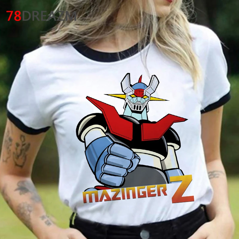 mazinger z summer top men 2022 white t shirt tumblr kawaii plus size tshirt streetwear