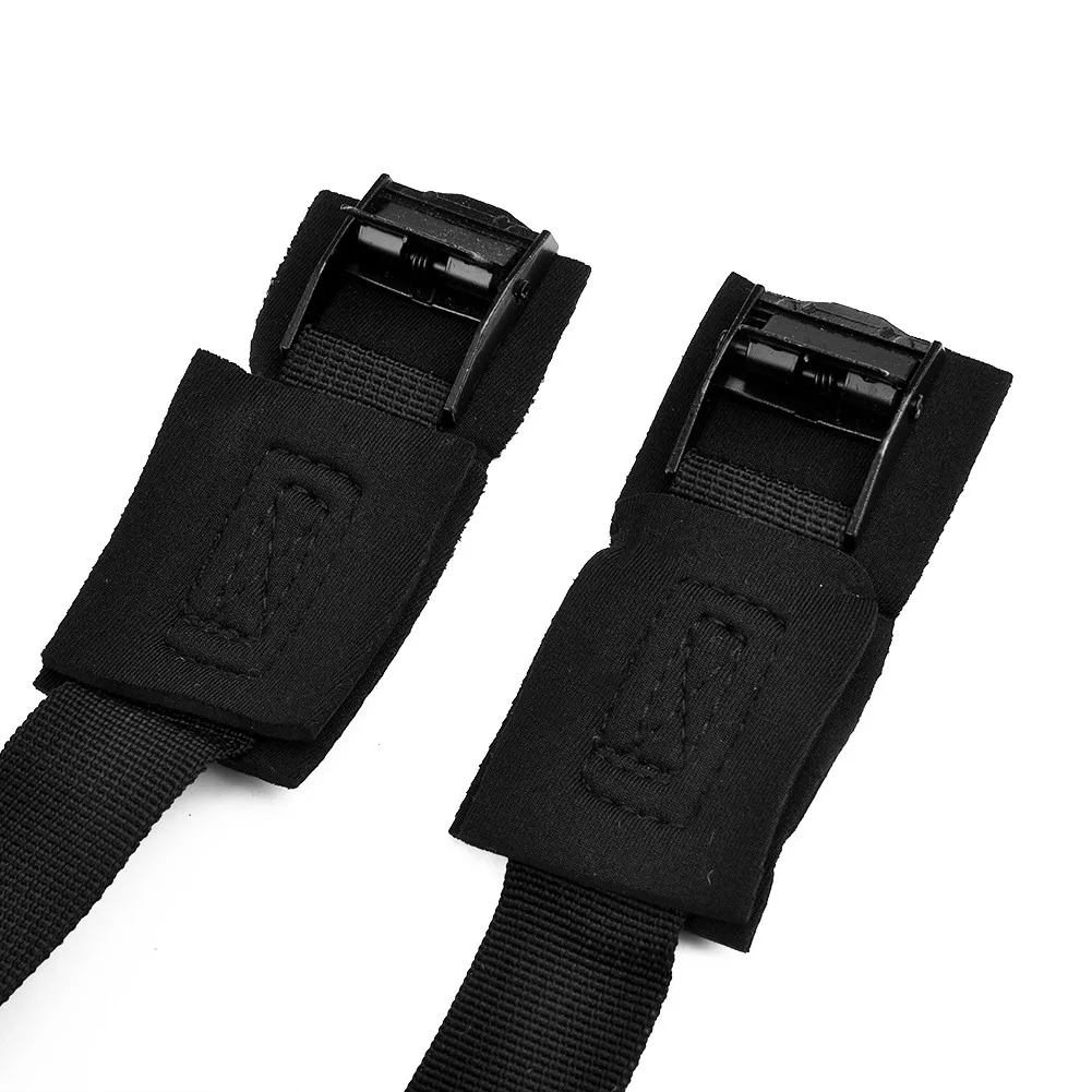 Luggage Straps Polyester Webbing Rack Surfboard 300cm X 2.5cm Bicycle Kayak Cam Lashing 1 Pair Black Practical