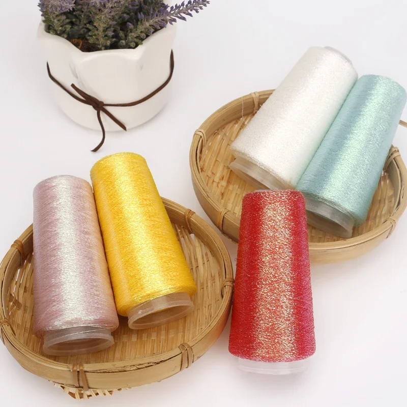 50g/ball Fine Gold Silver Yarn Spark Knited Yarn Crochet Sewing Threads Metallic Thread Partner Yarn for Needlework