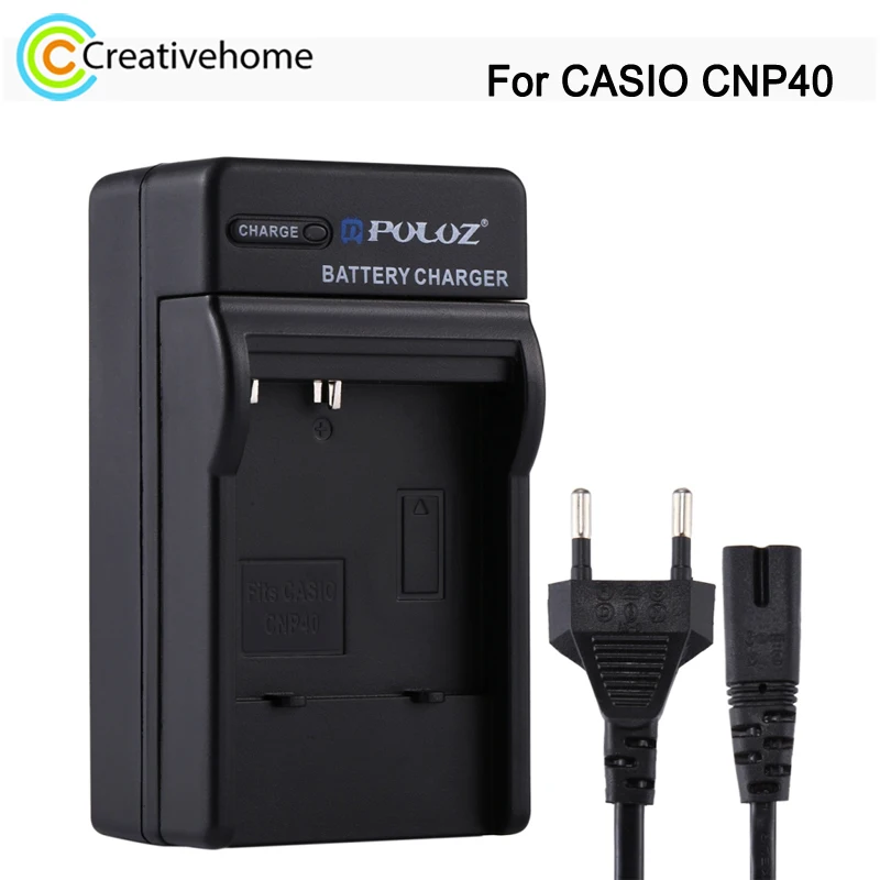 For CASIO Camera CNP40 Battery Charger with EU Plug Cable