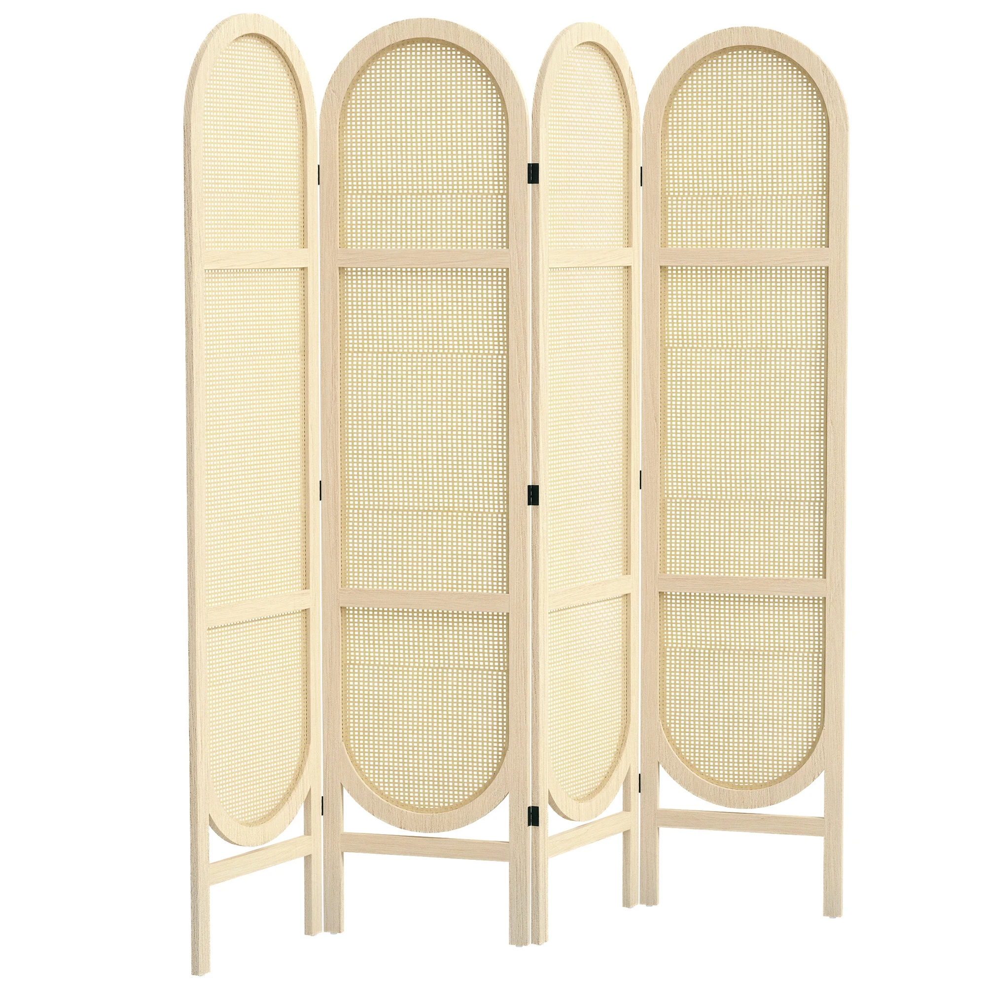 HOMCOM drink innerlijke vijfdelige hoes 4 panelen 170 x cm Opvouwbare en draagbare kamerverdeler, handgeweven patroon, scheidingswand voor huis, woonkamer, natuurlijke drank