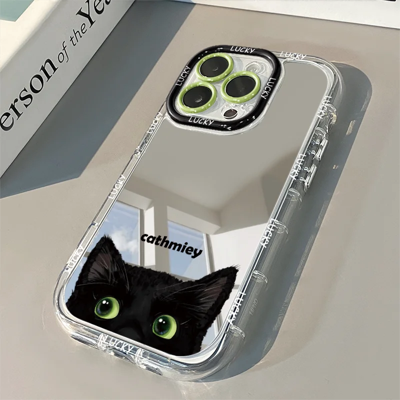 Niedliche Hasenohren Air Cushion Spiegel Handyhülle für iPhone 17 15 14 16 Pro Max 13 12 11 Pro XR XS 7 8 Plus 17Air Süße Mädchenhülle – Detail 3