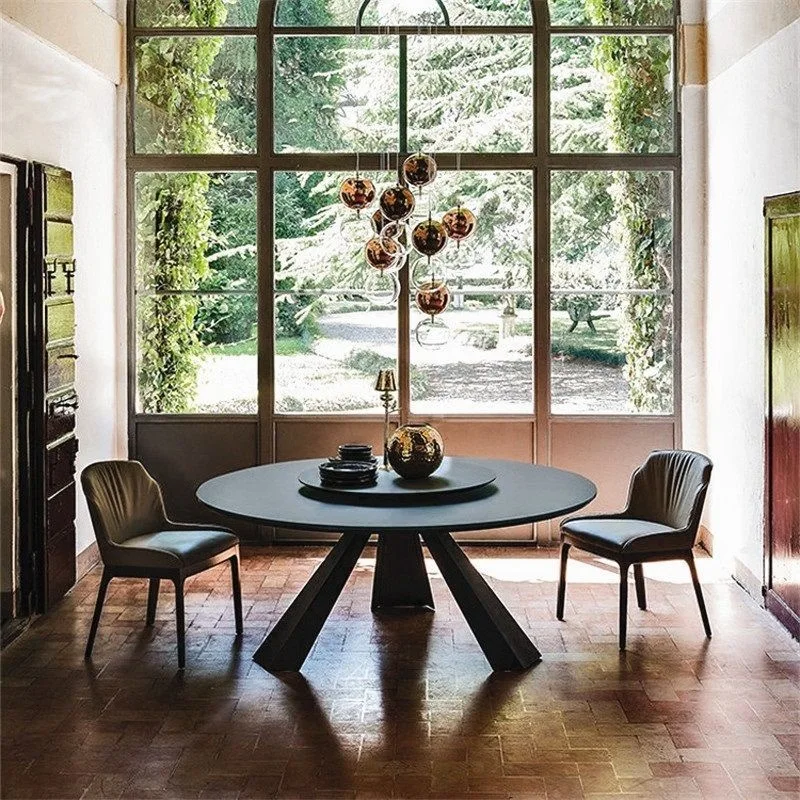 

Ja Solid wood round table hotel dining table and chair combination log home