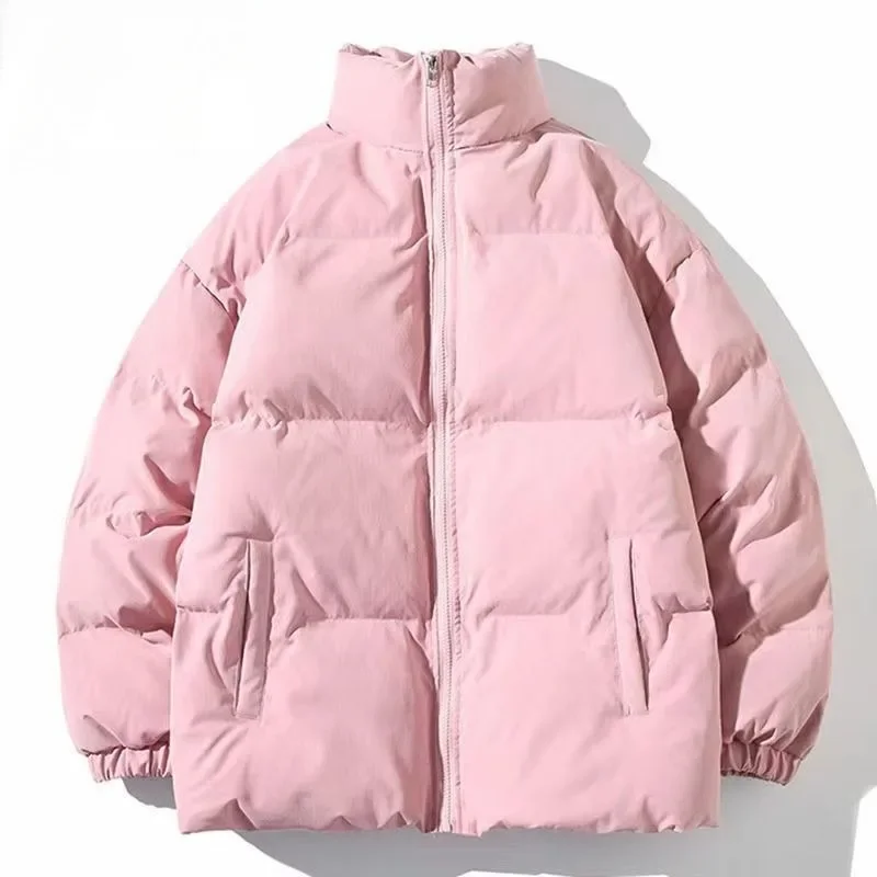 

Winter Jacket Short Loose Parkas Plus Fleece Thick Warm Outwear New Men Down Cotton Coat Lovers Hong Kong Style Overcoat