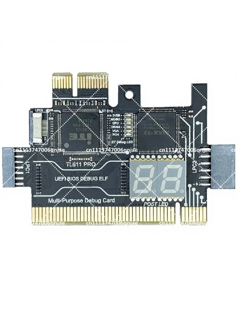 PCIe Diagnostic Card for Desktop Motherboards, PC Hardware Tester for Desktops and Laptops (Black)
