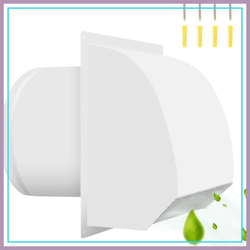 

10 inch Steel Hooded Wall Vent with Screen, Arc-Shaped Exhaust Vent for Residential & Industrial Use, White
