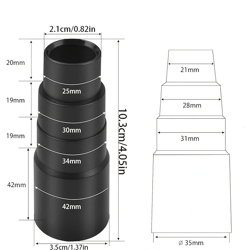 Set di attacco riduttore per kit adattatore universale per tubo flessibile per vuoto da 3 pezzi, kit adattatore per tubo flessibile per attacco aspirapolvere per negozio