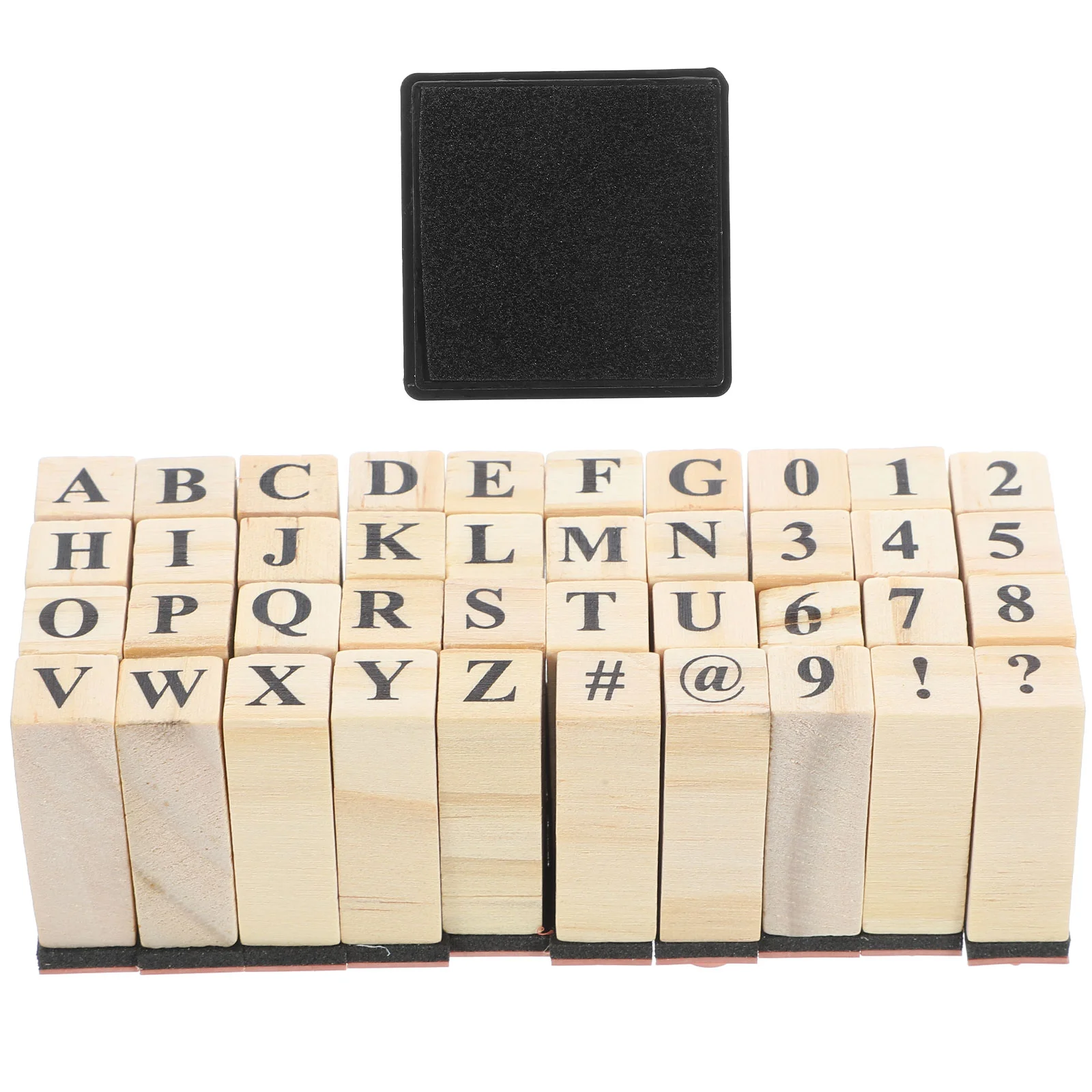 Juego de sellos de alfabeto artesanales con letras del alfabeto de madera, suministros para álbum de recortes, herramientas para diario, juego de sellos de madera, 40 Uds.