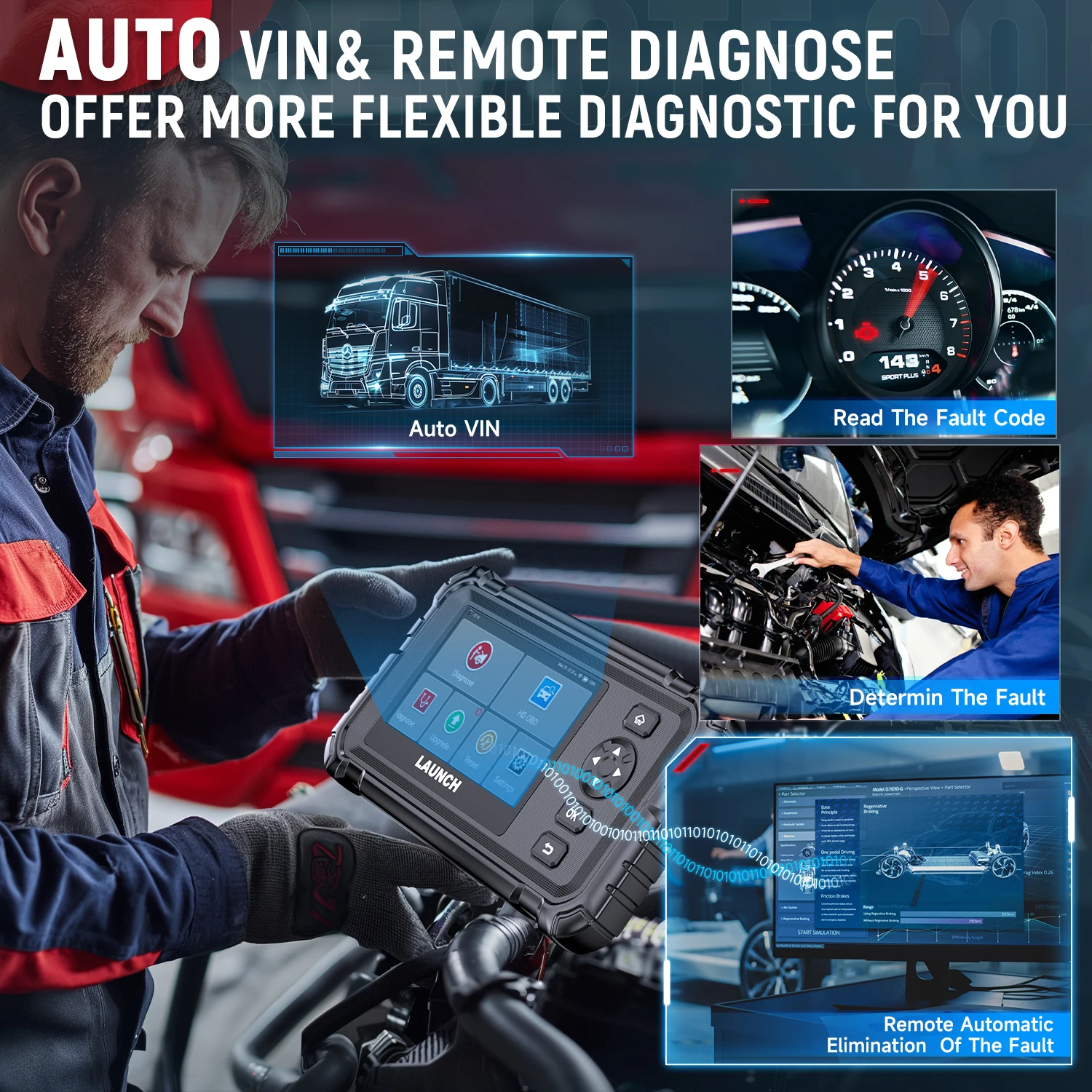 

Heavy Duty Truck Scanner DPF Regen 7+ Reset Full System Diesel Diagnostic Scan Tool Code Reader for Heavy Truck Launch CRP129 HD