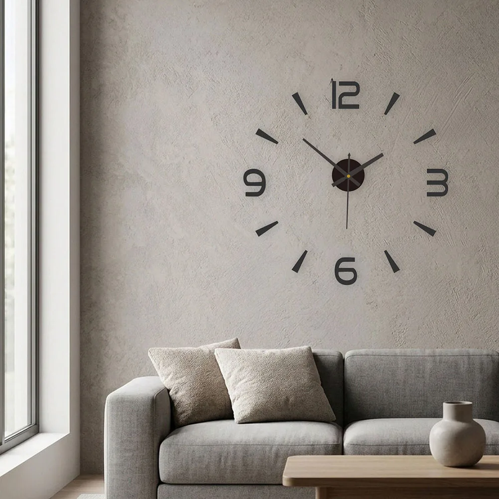 Home Decor Clock 3D Mirror Wall Clock 3D Decorative Clock for acrylic Material Dimensions Easy To Use Home Decor