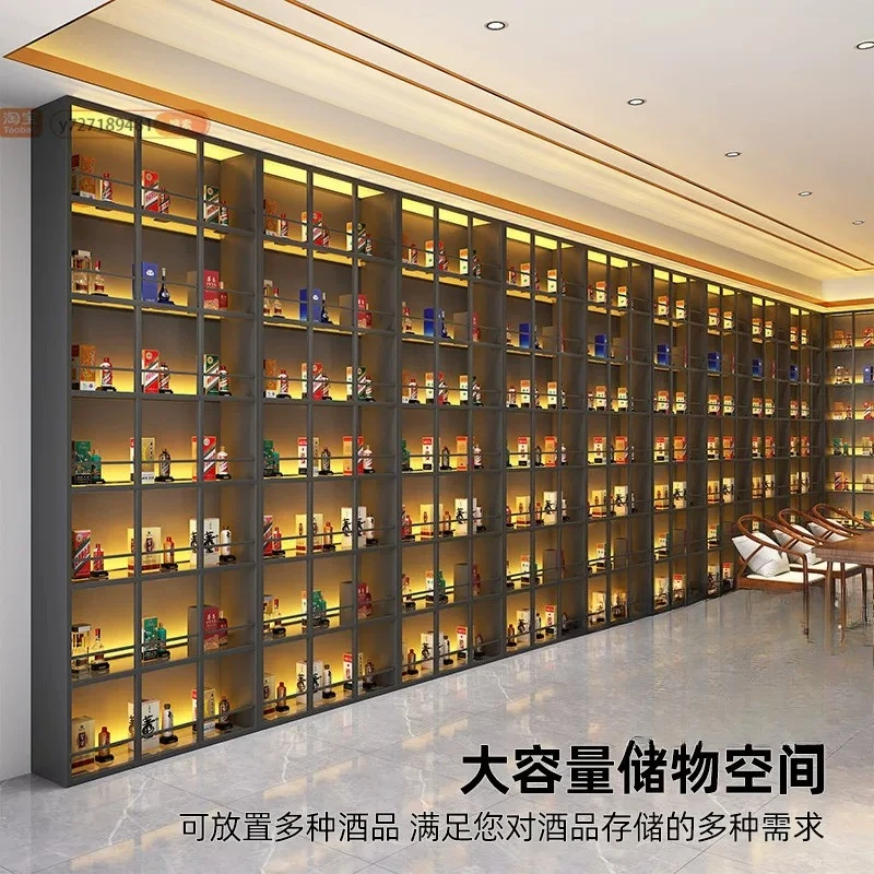 Winery store wine rack display cabinet red grape tobacco and cabinet Baijiu display rack commercial wine cabinet