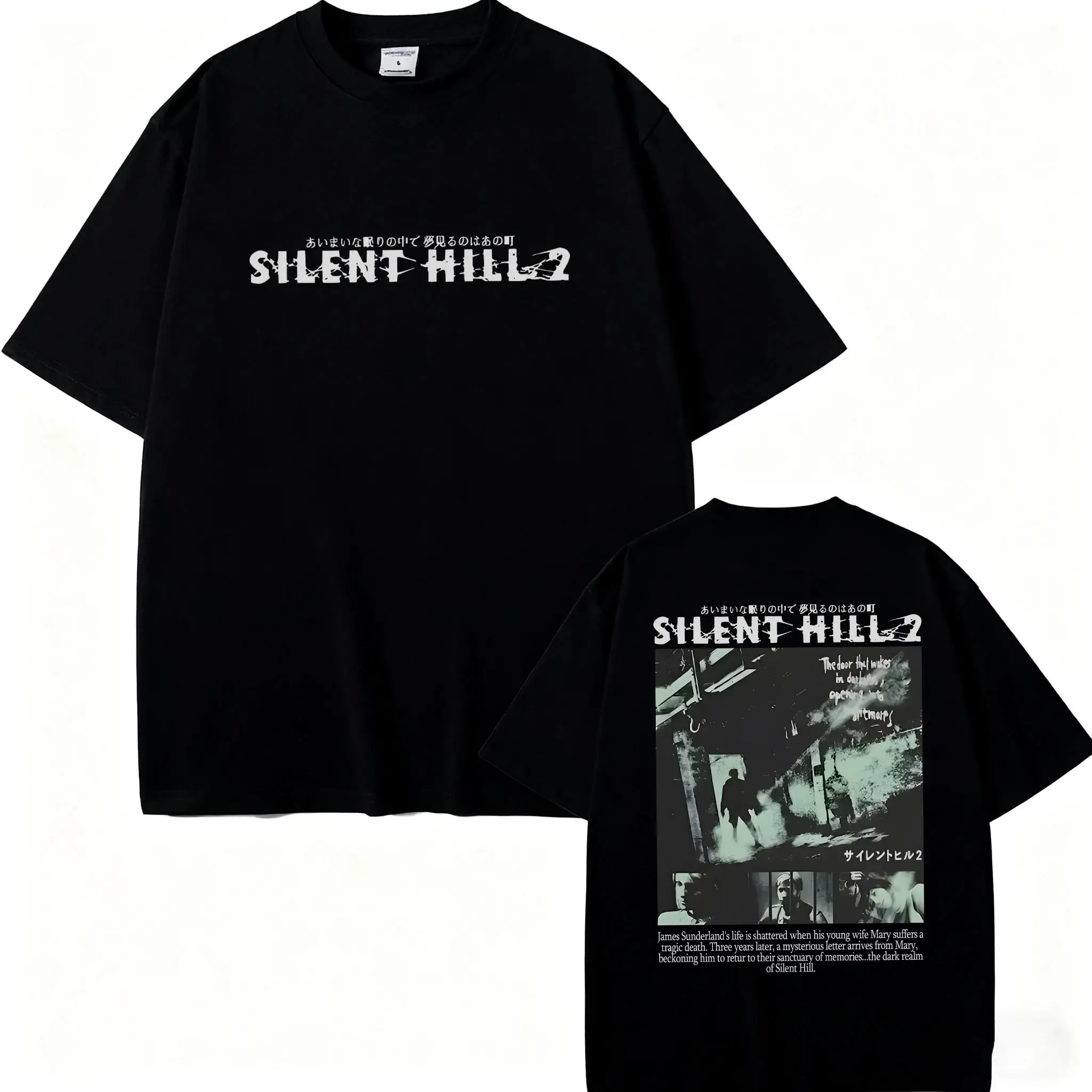 2026 "Silent Hill 2" "Silent Hill 3" Bedrucktes T-Shirt Hochwertig Y2k Stylisch Lässig Atmungsaktiv Herren Rundhals Bedrucktes T-Shirt