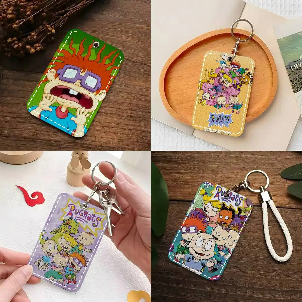 

Кожаный картхолдер-брелок для карт и ключей с мультяшным дизайном Rugrat-Anime