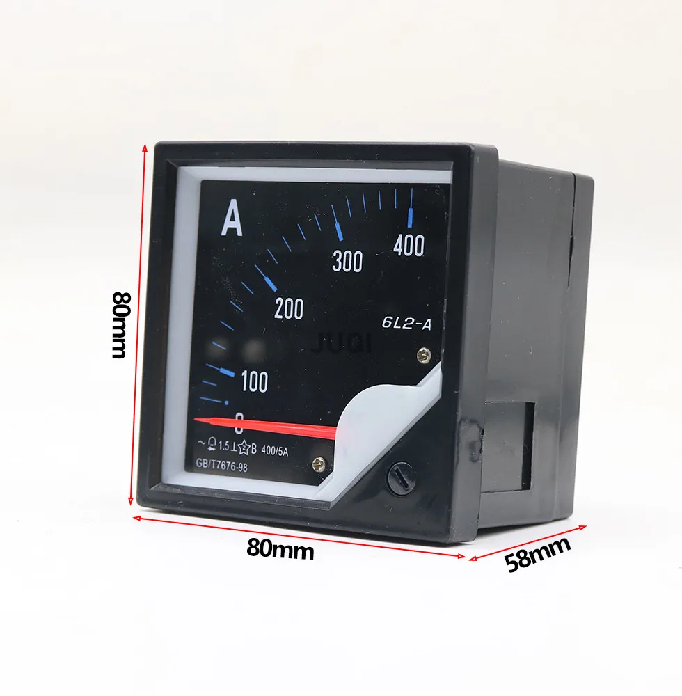 Panel instrumen analog ammeter AC tipe pointer 6L2, seri 30/75-500/5A 0-450V 1.2kv/1.2kA ammeter 80*80MM baru
