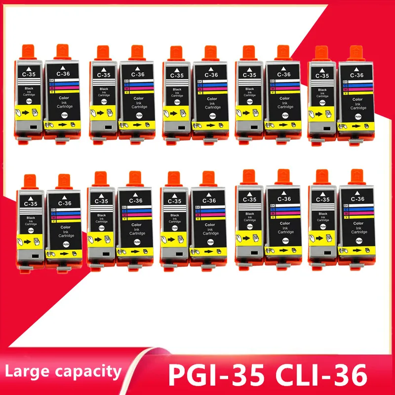 10set Compatible Ink Cartridge PGI-35 PGI35 CLI-36 CLI36 35 36 for Canon PIXMA IP100 iP110 IP100B TR150 Printer