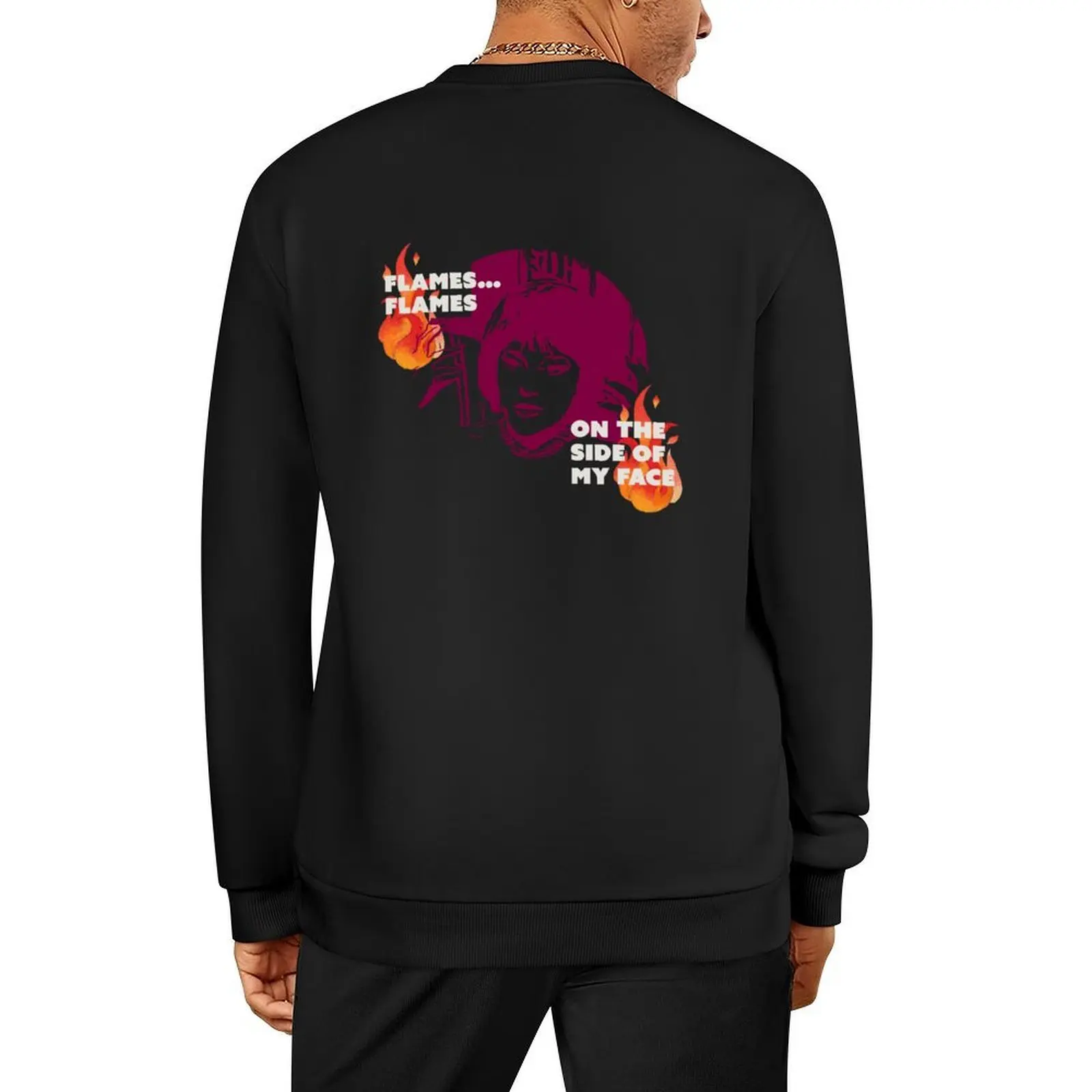 

Flames…Flames on the Side of My Face Pullover anime clothes korean autumn clothes autumn new products hooded sweatshirt