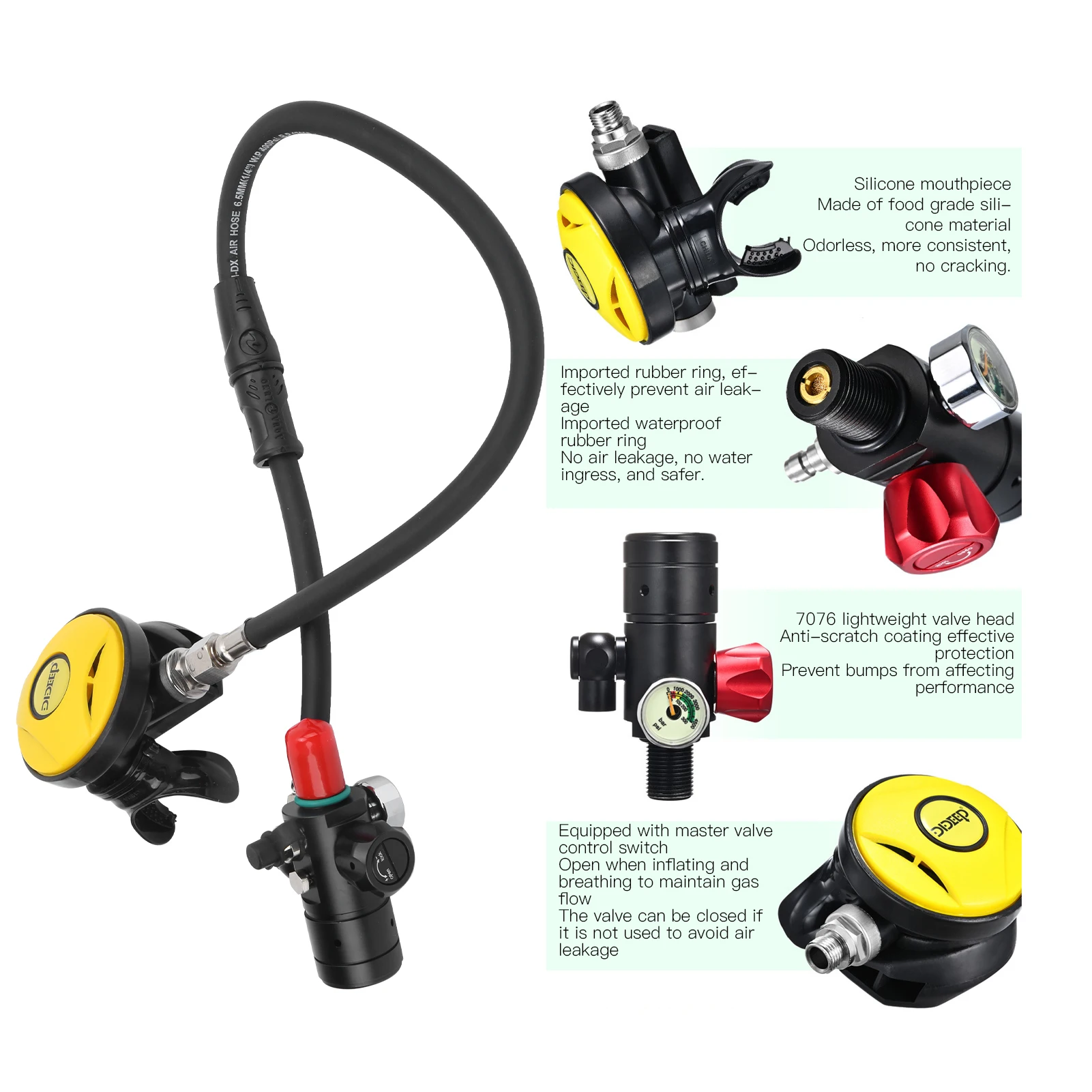 1L   DIDEEP 1L Mini   Diving Set with Breather/Relief Valve//Strap/Diving Goggles Oxygen  Diving Set