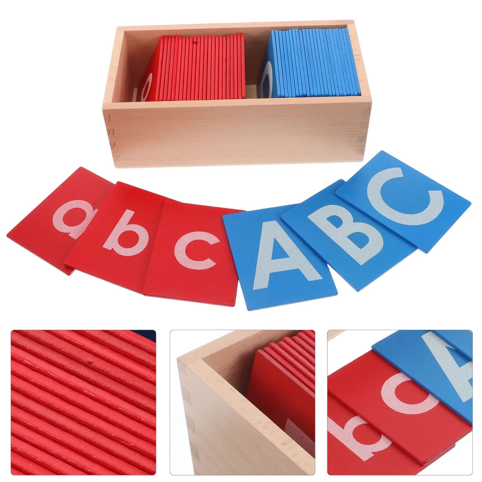 

1 set Montessori Teaching Aids Sandpaper Alphabet Wood Card Letters Kids Language Learning Tools Educational Montessori Set Safe