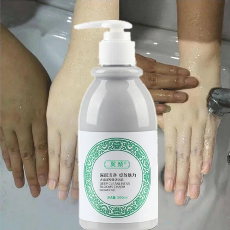 

Sdotter 260ML Whitening body shower gel Volcanic Mud Shower Gels Whole Body Fast Whitening Body wash Remove gel Whitening cleani