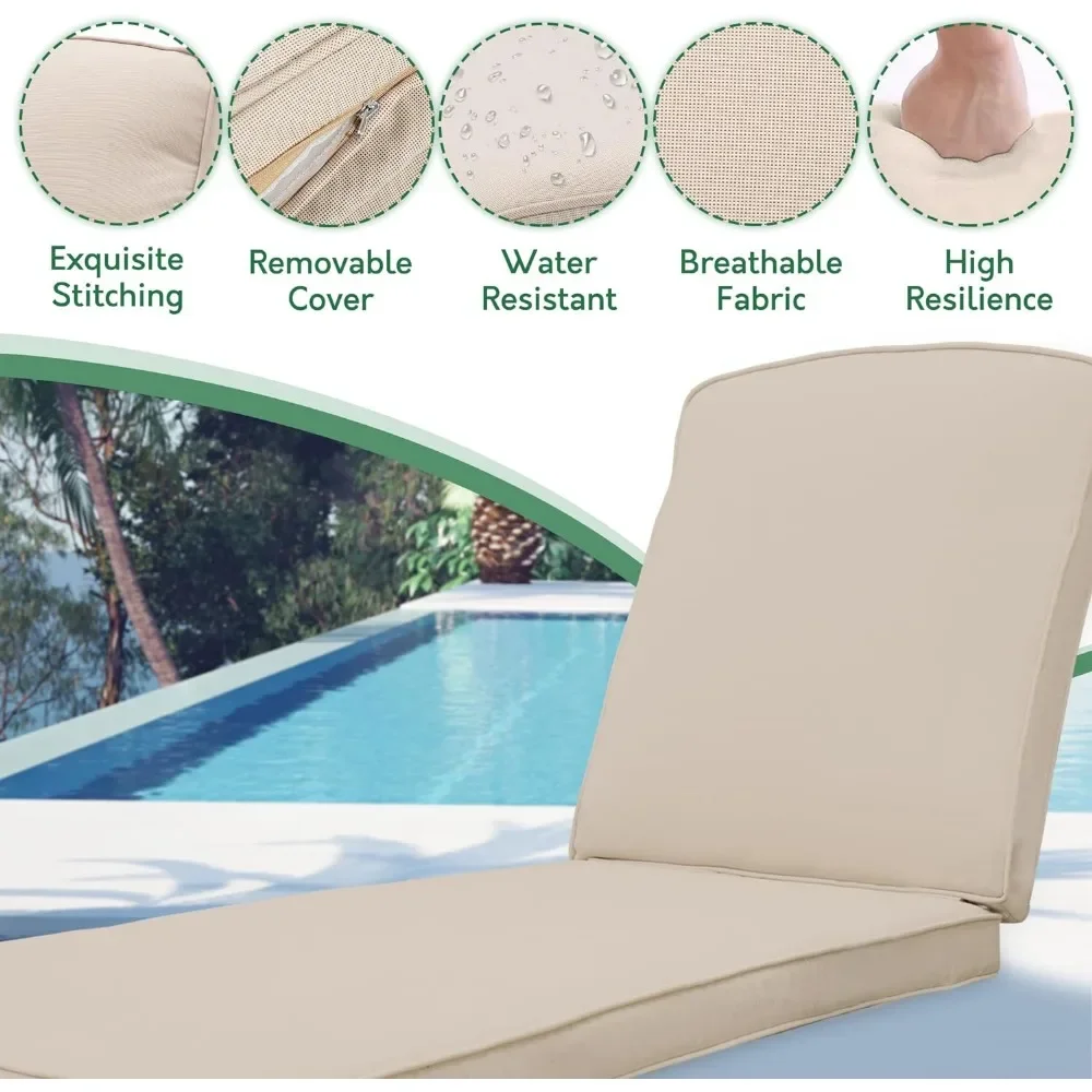 Tumbona reclinable de aluminio fundido para exteriores, sillas de Patio y piscina, tumbonas de bronceado para exteriores, tumbonas de jardín