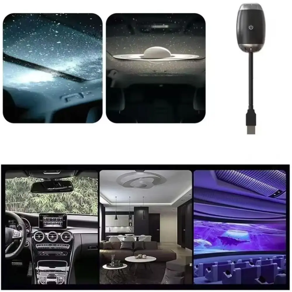 USB Powered Car Atmosphere USB Projector Light Plug and Play Large Range Galaxy Projector Lamp Multiple Scenes Starfish