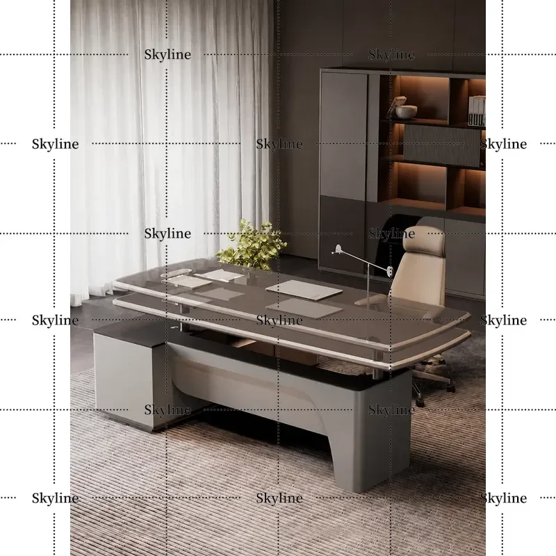 Intelligent Electric Lifting Desk High End Light Luxury Large Modern Simple Executive Office Table for President General