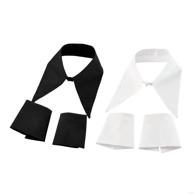 

49MC Pointed Wrist Cuffs Insert Collar Blouse Spread Lapel Ancient Art Collar Sweet Shawl Insert Decorative Shawl