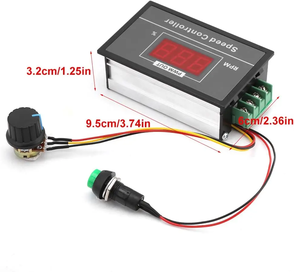 DC 6-60V 12V 24V 36V 48V 30A PWM DC Motor Speed Controller Regulator Motor Speed Controller with Start Stop Switch