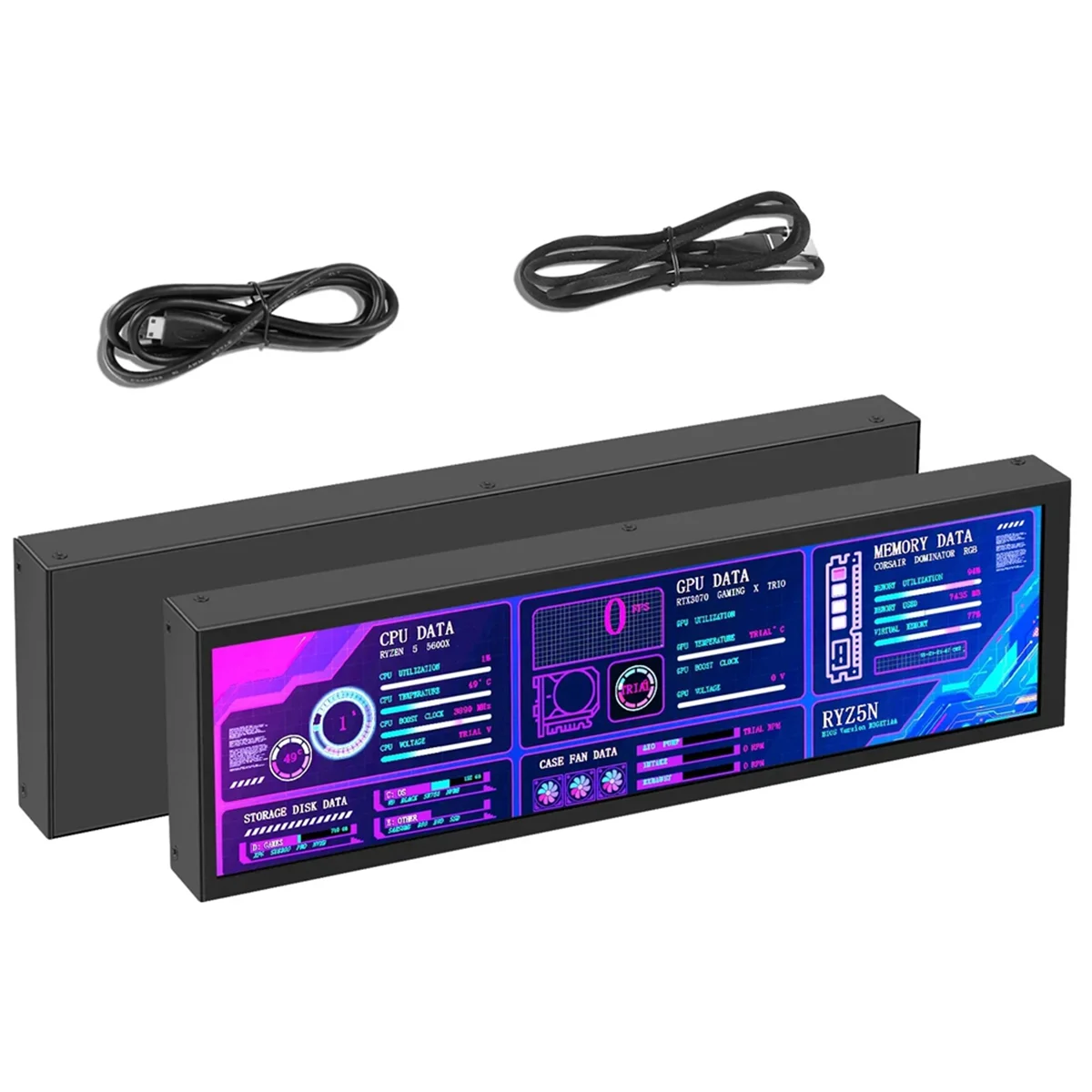 شاشة OUVU-8.8 بوصة متوافقة مع HDMI تعمل باللمس وواسعة مع حافظة عرض درجة حرارة الكمبيوتر وشاشة عرض لوحة مستشعر الكمبيوتر