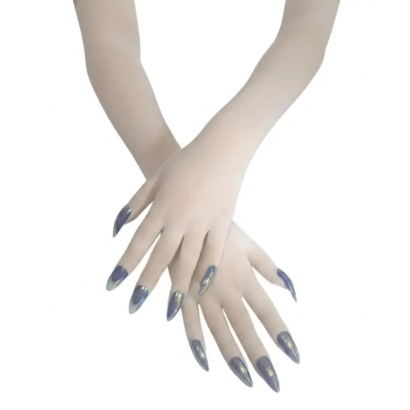 39BD Sheer Look Arm Gloves 48cm Long Fashion Gloves for Forearm Coverage, Outfit Styling, Photo Looks and Daily Wear