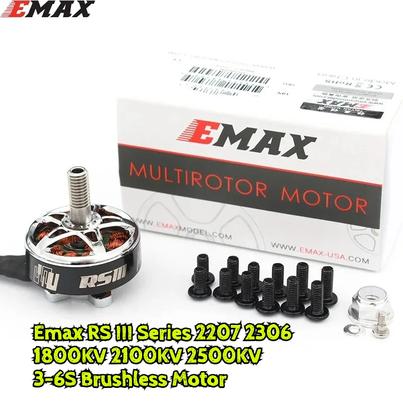 

New Emax RS III Series 2207 2306 1800KV 2100KV 2500KV 3-6S Brushless Motor For 5 Inch RC Drone FPV Freestyle Quadcopter Drone
