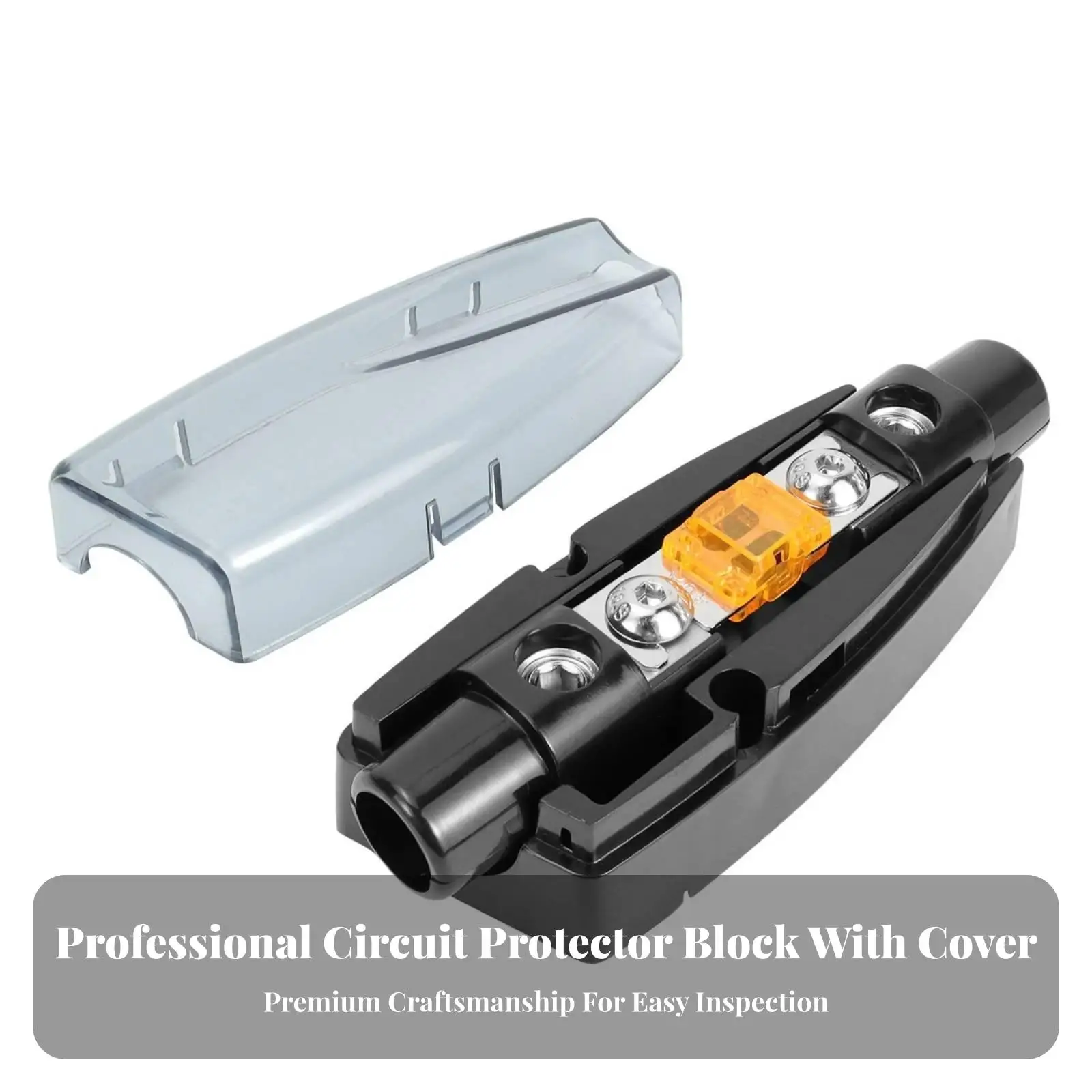Inline Fuse Holder Waterproof Zinc Alloy for 4 8 AWG in Out with Screw Terminals Auto Marine