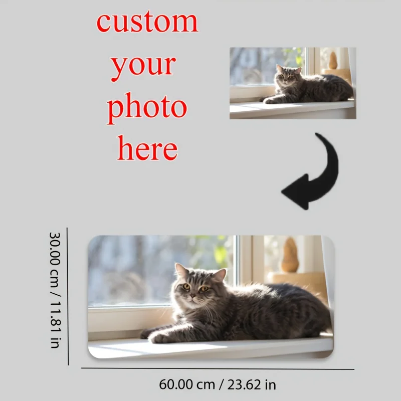 1pc Custom Gaming Mouse Pad & Desk Non-Slip Rubber Base Suitable for PC, Ideal Gift for Gamers and Tech Enthusiasts, 2D Flat