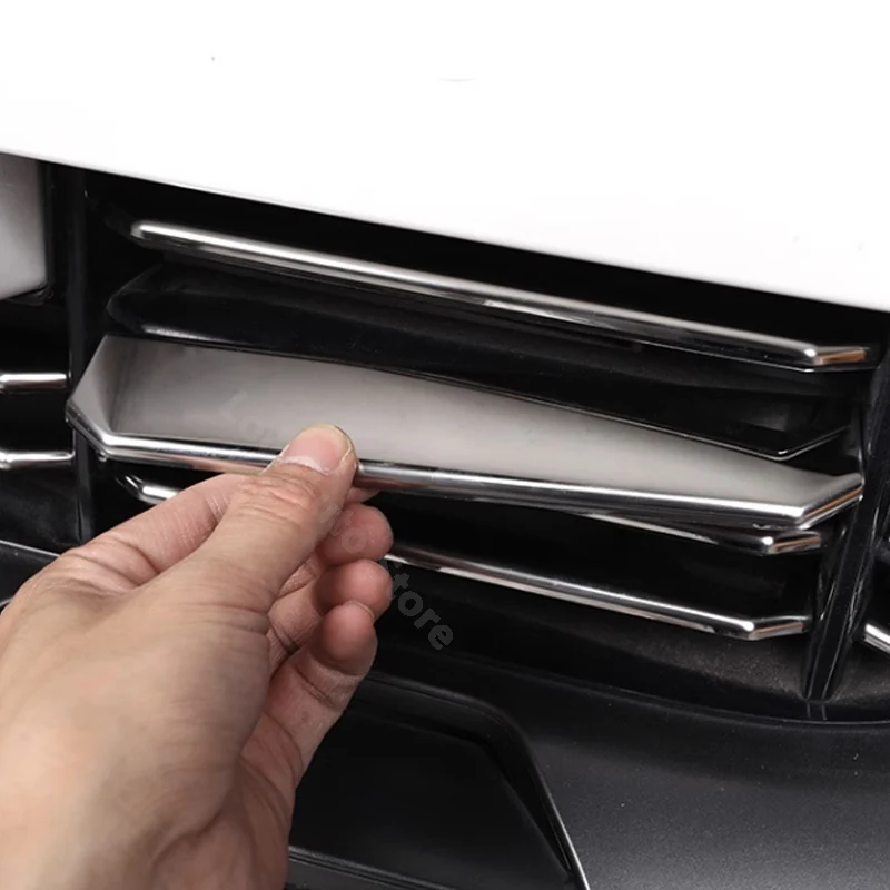 For Trumpchi GAC GS8 2nd Gen 2022-2025 Car Middle Grid Decoration Strip Stainless Steel Middle Grid Exterior Accessories Cover