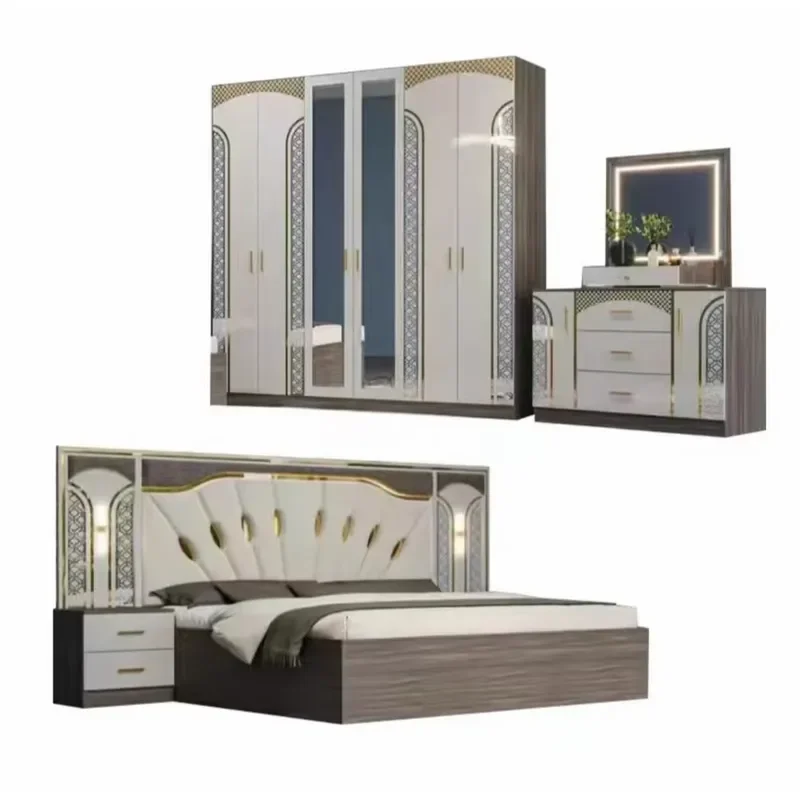 Modern Wooden Bedroom Furniture Set Storage Bed With More Than 5 Drawers For Hotels Schools Shopping Malls Home Decor
