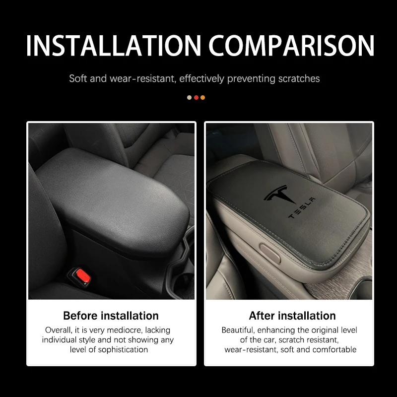 Car Center Console Covers Soft Armrest Mat Styling Accessories For Tesla Model 3 Y S X Roadster