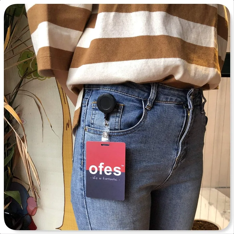 2 Pack Retractable ID Name Badge Holder Reels with Swivel Alligator Clip Black