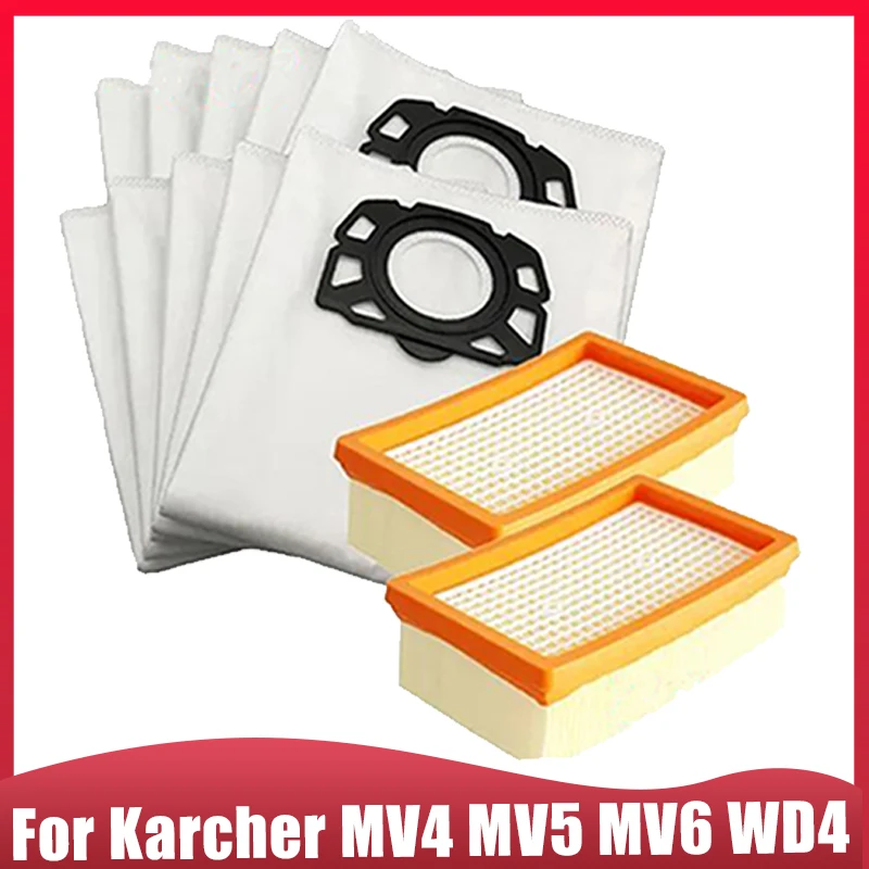 Pièces de rechange pour aspirateur Karcher MV4 MV5 MV6 WD4 WD5 WD6, sacs à poussière, filtre HEPA, pièces de rechange