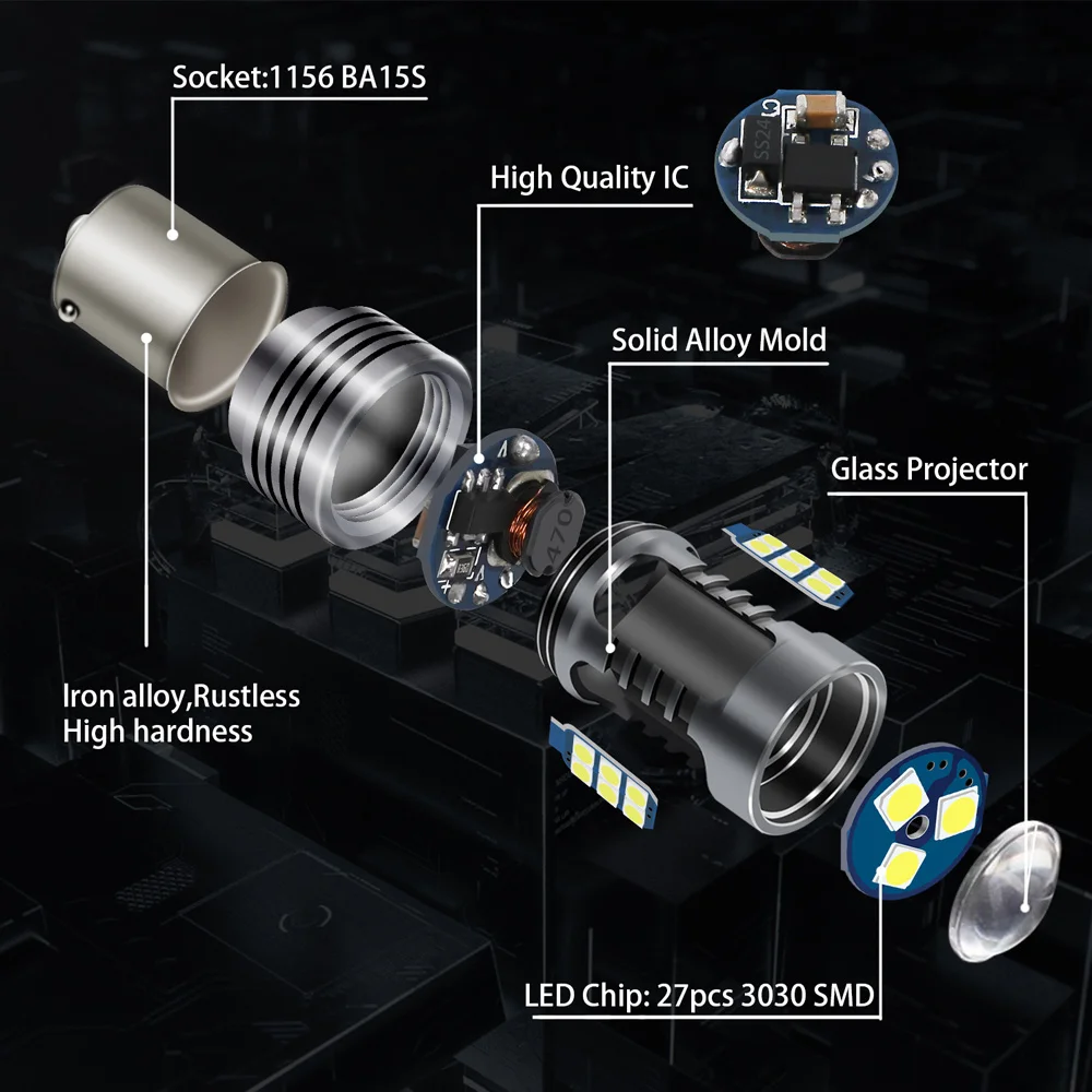 2 قطعة 1156 مصباح إشارة LED لمبة سيارة عكس الضوء الذيل مصباح لسيارات BMW 6-Series E63 6-Series للتحويل E64 2004-2010 اكسسوارات