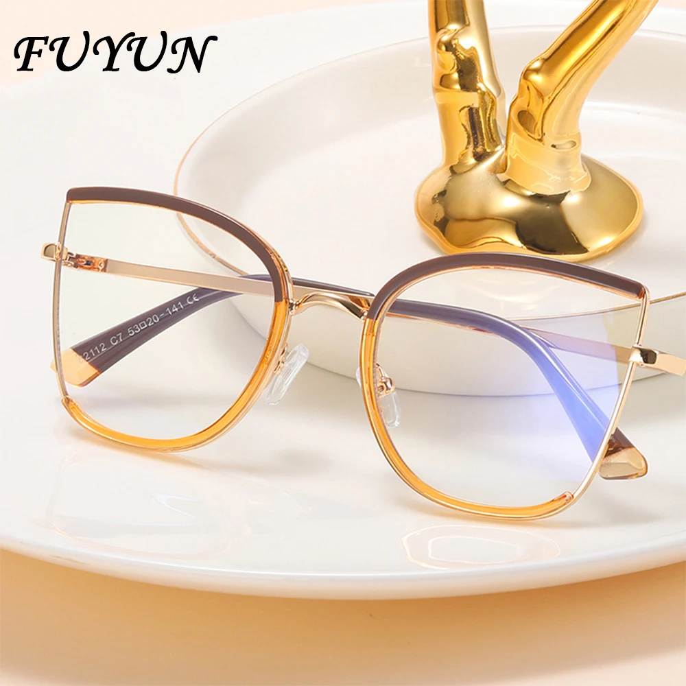 

Trendy Women C-shaped Half Frame Anti Blue Light Glasses New TR90 Extra Large Prescription Mirror 2024 Retro Literature Mirror