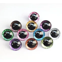 20pcs 12mm/14mm/16mm/20mm/25mm clear trapezoid plastic safety toy eyes + glitter Nonwovens -Can choose size and color