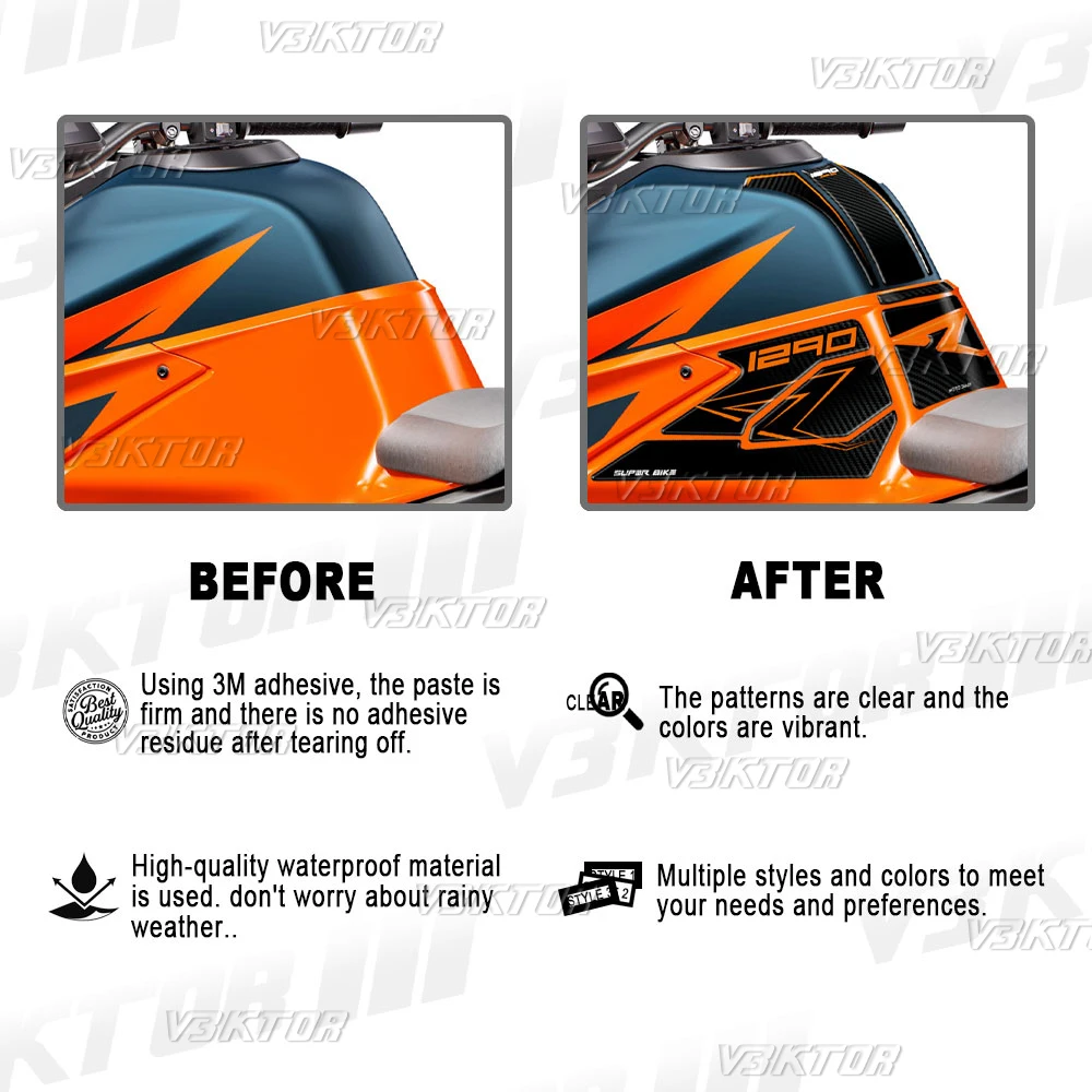 3D Hars Tank Pad Stickers Motorfiets Brandstoftank Bescherming Decals Voor Ktm 1290 Super Duke R 2020-2023 2022 2021